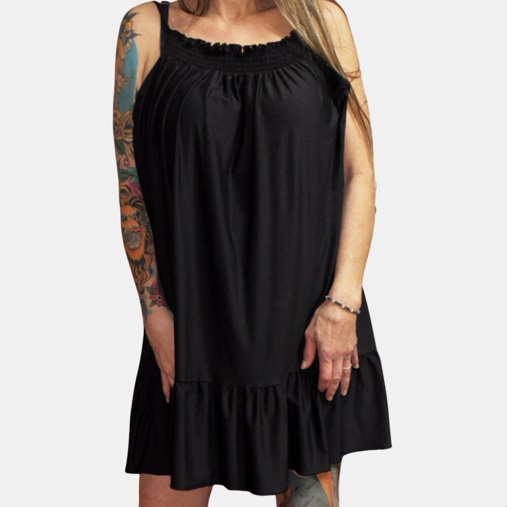 Sz.4X(26W-28W)*Joyspun*Black Babydoll Nightgown--Above Knee-Length